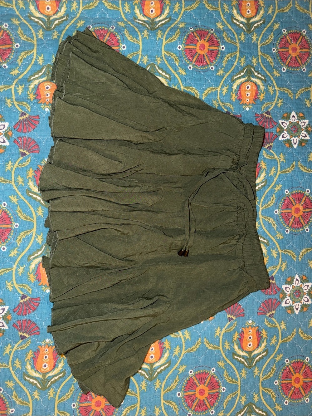 entro Olive Green Flowy Circle Skirt